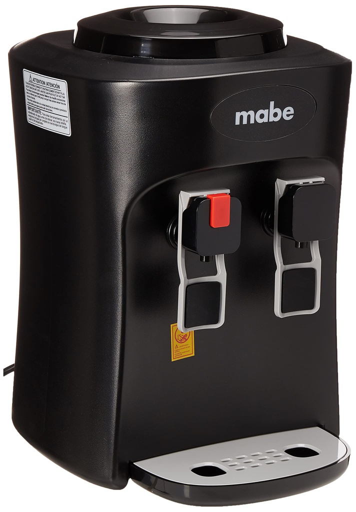 DISPENSADOR DE AGUA DE MESA MABE EMM2PN CON 2 LLAVES FRIA Y CALIENTE COLOR NEGRO