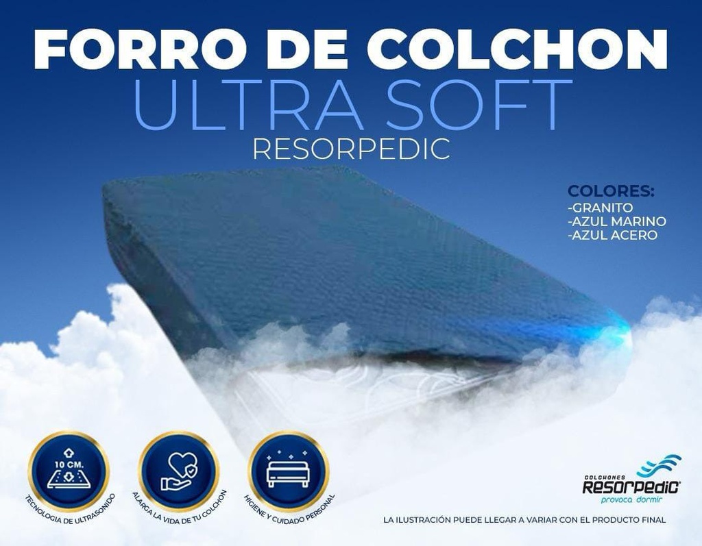 FORRO PROTECTOR DE COLCHONES MEDIDA 2 PLAZAS CON CIERRE RESORPEDIC