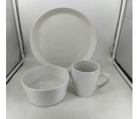 VAJILLA DE 12 PCS CERÁMICA BLANCO MATE