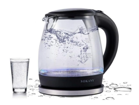 HERVIDOR SOKANY DE VIDRIO 2 LITROS 09047 1500W