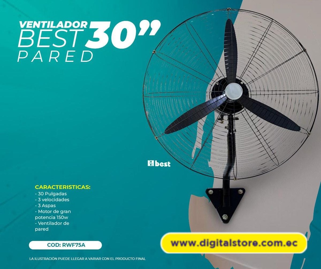 VENTILADOR INDUSTRIAL BEST PARED 30&quot;