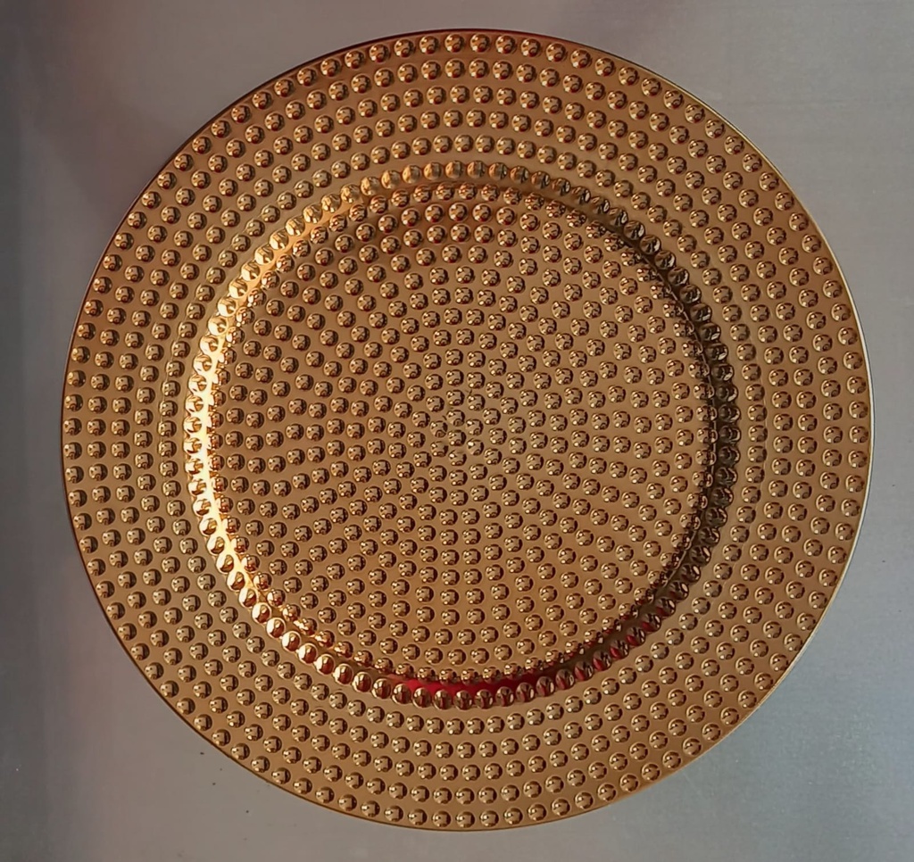 PLATO BASE POLIPROPILENO REDONDO DORADO 27060