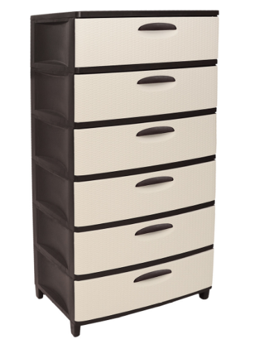 CAJONERA PLASTICA SUPER NOVA  6 PISOS BEIGE CAFE