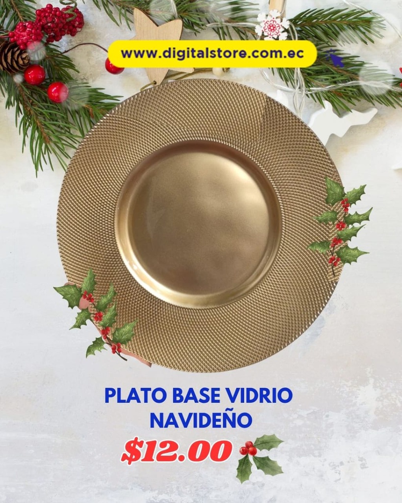 PLATO BASE DE VIDRIO DORADO 065