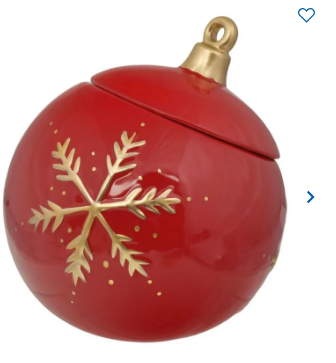 PORTA GALLETA NAVIDEÑA ESFERA 22CM