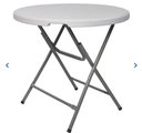 MESA PLEGABLE REDONDA BLANCA 80CM X 74 CM