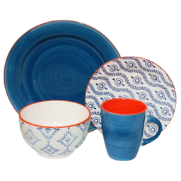 [97122 DOL16-3 AZUL] VAJILLA HOME LIFE 16 PZ DOL16-3 AZUL