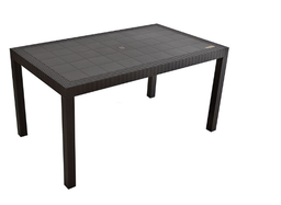 [RATAN] MESA PLASTICA RECTANGULAR CAFE