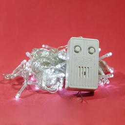 [BUS006] LUCES NAVIDEÑAS LED 100 MUSICAL BLANCA CABLE TRANSPARENTE