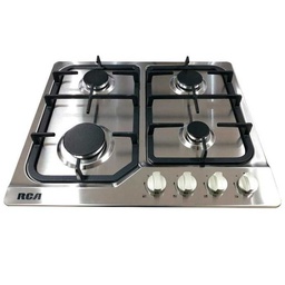 [60S-401] ENCIMERA RCA 4 HORNILLAS A GAS ACERO INOXIDABLE 60 CM ENCENDIDO ELECTRICO 60S-401