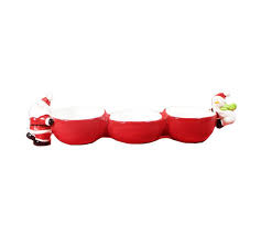 [NH18B0131] DOLOMITA BANDEJA PICADITA 3 SERVICIOS SANTA CLAUS Y MUÑECO DE NIEVE NH18B0131