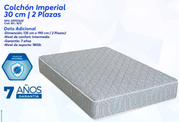 [3642] COLCHON CHAIDE IMPERIAL  2 PLAZAS 30CM  REF:20003642