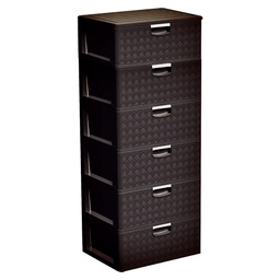 [940227C] CAJONERA PLASTICA SUPREMA 6 PISOS CAFE