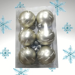 [N3/6006BS] BOLAS NAVIDEÑAS DORADAS 6CM 6PIEZAS N3/6006BS