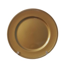 [S07706] PLATO BASE POLIPROPILENO REDONDO DORADO S07706