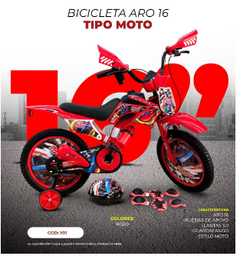[YO1] BICICLETA  ARO 16 TIPO MOTO