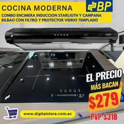 [STARLIGTH] COMBO BP INDUCCION ENCIMERA STARLIGTH + CAMPANA BILBAO 60CM