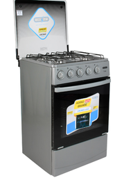 [100606 SILVER] COCINA ECOLINE NOELIA A GAS 4 HORNILLAS 60CM 100606 SILVER