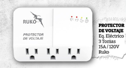 [RUKO] PROTECTOR DE VOLTAJE RUKO 3 TOMAS 15A 120W + USB