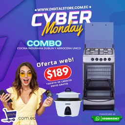 [DUBLIN] COMBO CYBER MONDAY COCINA INDURAMA DUBLIN Y OLLA ARROCERA UMCO