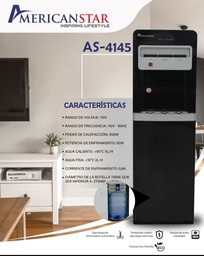 [AS 4145] DISPENSADOR DE AGUA AMERICAN STAR BOTELLON OCULTO AS 4145 CALIENTE Y FRIA