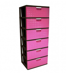 [SUPREMA] CAJONERA PLASTICA SUPREMA 6 PISOS  FUCSIA CAFE