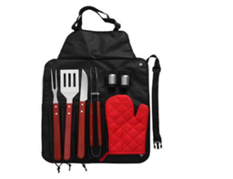 [ACE] SET PARRILLERO MASTER KITCHEN ACERO INOXIDABLE  8 PIEZAS