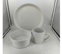 [CERAMICA] VAJILLA DE 12 PCS CERÁMICA BLANCO MATE