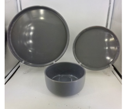 [CERAMICA] VAJILLA DE 12 PCS CERÁMICA GRIS