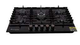[AG805G] ENCIMERA AMERICAN STAR 5 HORNILLAS A GAS VIDRIO TEMPLADO 76CM AG805G