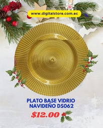 [NAVI] PLATO BASE DE VIDRIO DORADO 062
