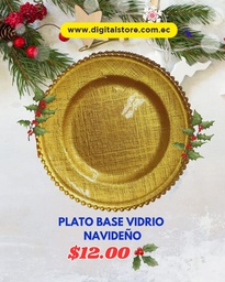 [NAVI] PLATO BASE DE VIDRIO DORADO 063