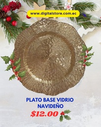 [NAVI] PLATO BASE DE VIDRIO DORADO 064