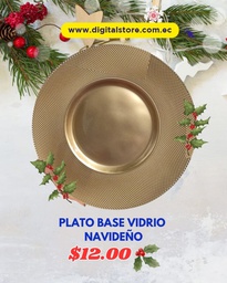 [NAVI] PLATO BASE DE VIDRIO DORADO 065