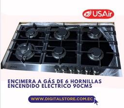 [USAIR] ENCIMERA USAIR 6 HORNILLAS A GAS VIDRIO TEMPLADO