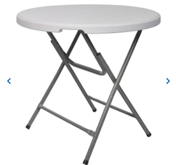 [R80] MESA PLEGABLE REDONDA BLANCA 80CM X 74 CM